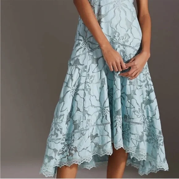 Anthropologie By AnthropologieSlim Lace Maxi Dress in Blue Size 18W